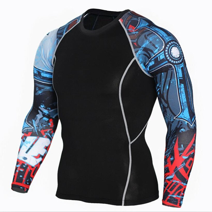 Compression Shirts Men Gym T-shirt Fitness Sport Shirt Men Running TShirt Dry Fit Long Sleeve Bodybuilding T-Shirts Rashguard