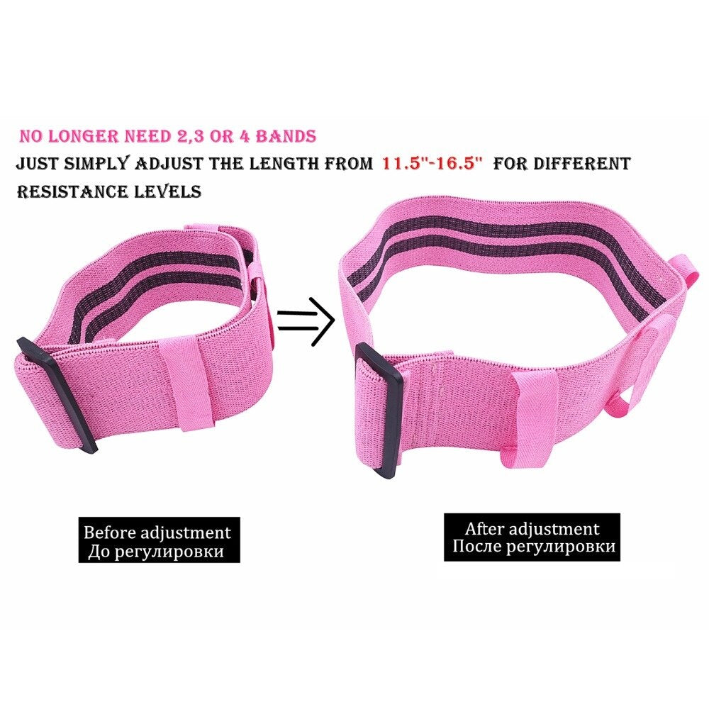 Adjustable Hip Glute Band Powerful Fabric Thighs Legs Booty Elastic Bands Non-slip Non-roll Fitness Home Gym Workout Equipment