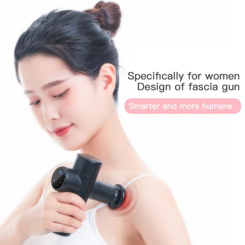 Mini Fascia Gun 4 Massage Head LCD Touch Screen Massage Gun 30 Gear Control Sport Therapy Muscle Body Relaxation Pocket Massager