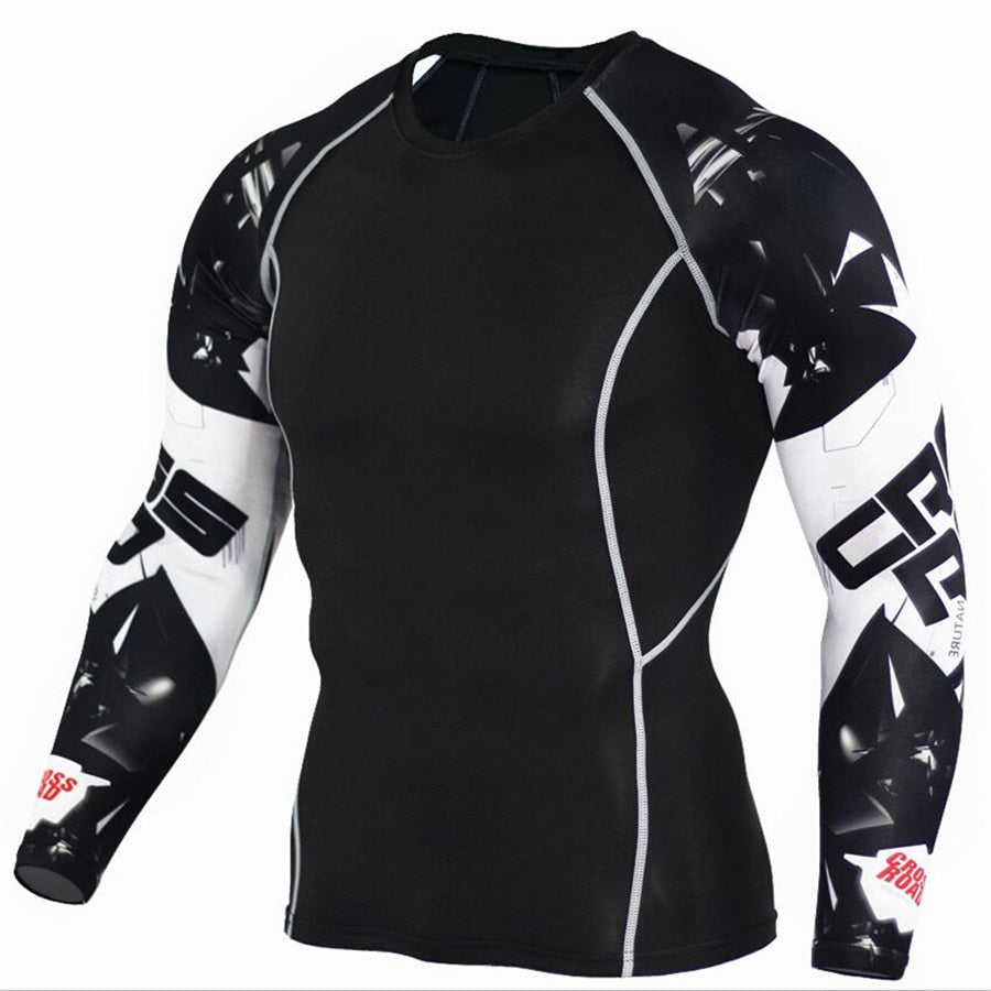 Compression Shirts Men Gym T-shirt Fitness Sport Shirt Men Running TShirt Dry Fit Long Sleeve Bodybuilding T-Shirts Rashguard