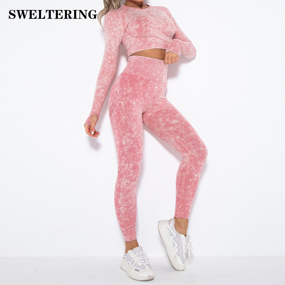 Women Yoga Clothing Set Sports Suit Sportswear Sports Outfit Fitness Set Athletic Wear Gym Seamless Workout Clothes Women 2Pcs