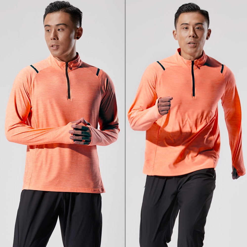 Running Long Shirts Men Quick Dry Workout Compression Tee Gym Exercises Outdoor Jerseys Mountaineering Spring Training Pullover