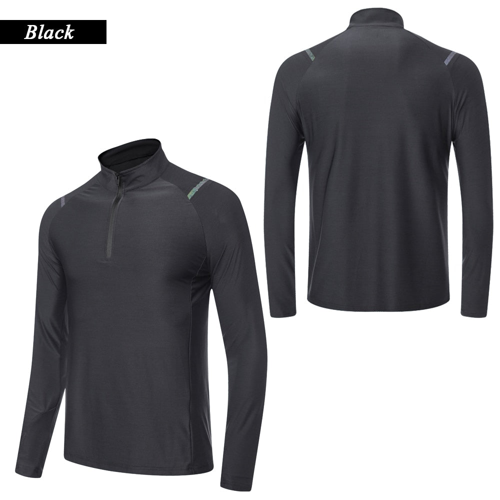 Running Long Shirts Men Quick Dry Workout Compression Tee Gym Exercises Outdoor Jerseys Mountaineering Spring Training Pullover