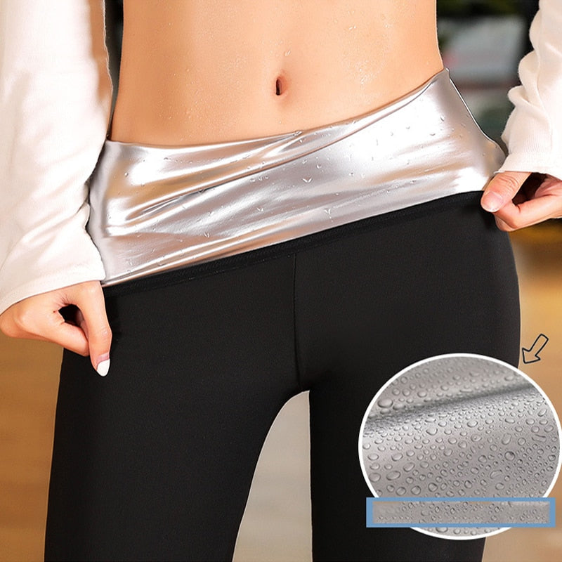 Women Thermo Body Shaper Slimming Pants Silver coating Weight Loss Waist Trainer Fat Burning Sweat Sauna Capris Leggings Shapers