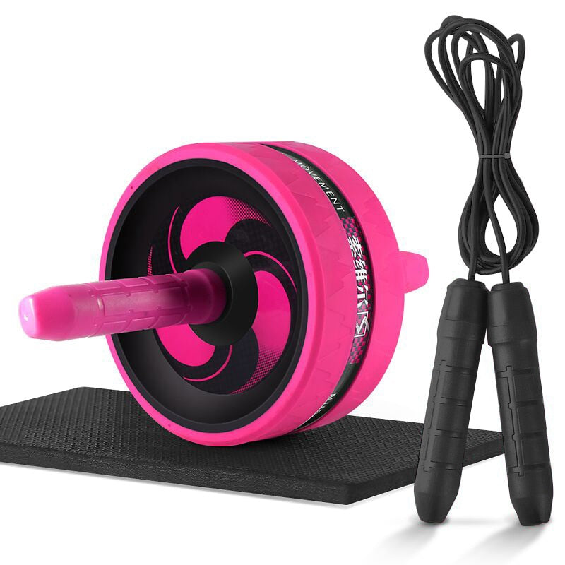 GOBYGO 2 in 1 Ab Roller&Jump Rope No Noise Abdominal Wheel Ab Roller with Mat for Exercise Fitness