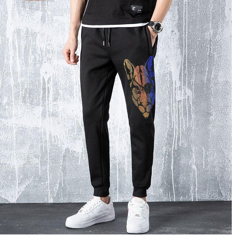 Sweatpants Men Anime Skull Pants Fashions Joggers Pants Male   Rhinestones Sweatpants  Fitness Track Pants Men Sweat Trouser