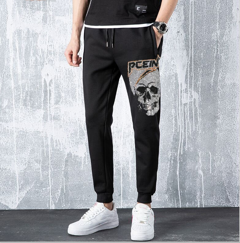 Sweatpants Men Anime Skull Pants Fashions Joggers Pants Male   Rhinestones Sweatpants  Fitness Track Pants Men Sweat Trouser