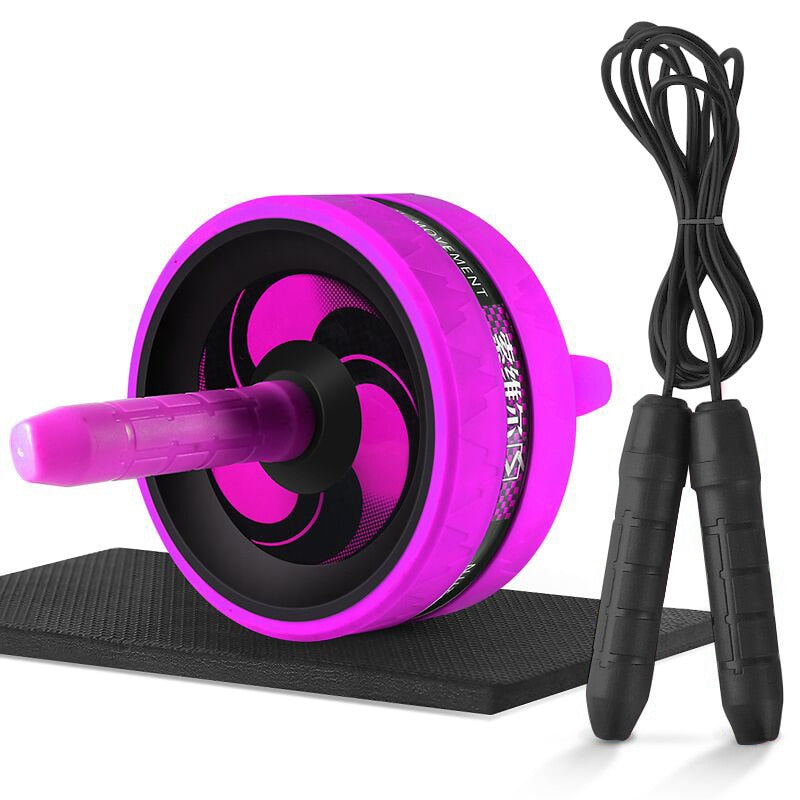 GOBYGO 2 in 1 Ab Roller&Jump Rope No Noise Abdominal Wheel Ab Roller with Mat for Exercise Fitness