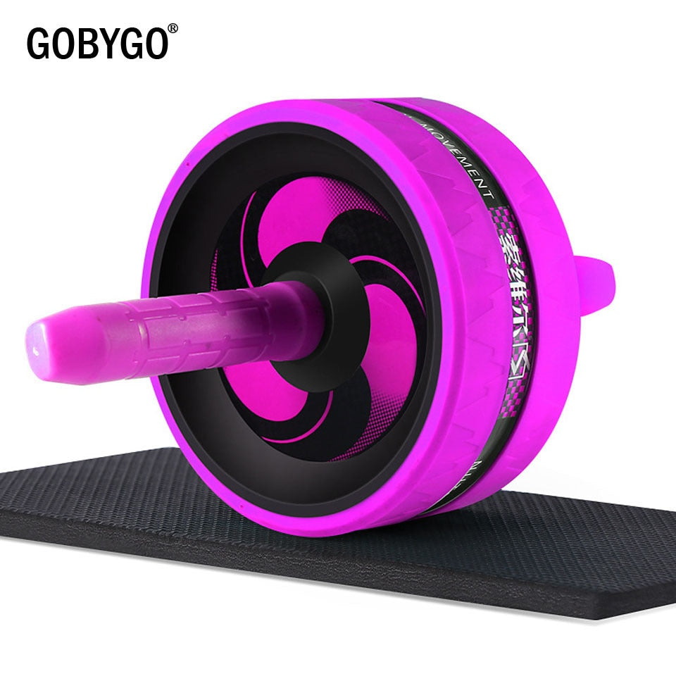 GOBYGO 2 in 1 Ab Roller&Jump Rope No Noise Abdominal Wheel Ab Roller with Mat for Exercise Fitness