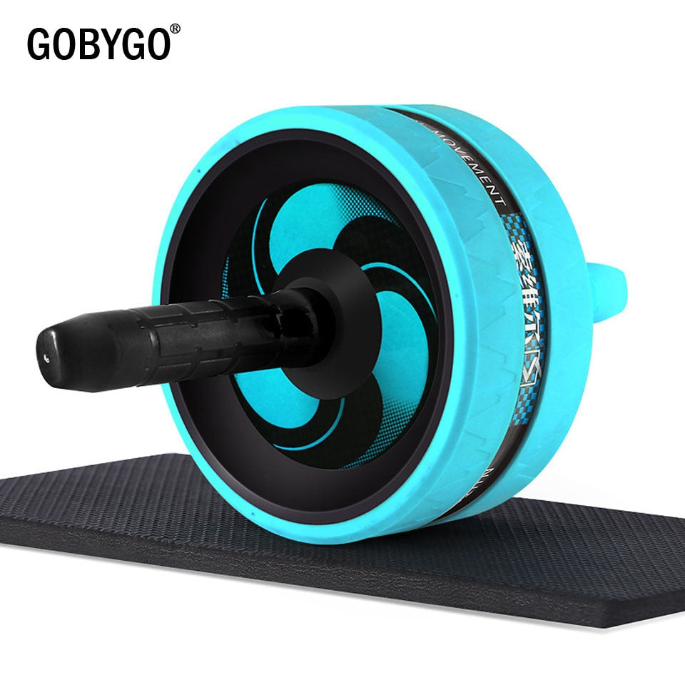 GOBYGO 2 in 1 Ab Roller&amp;Jump Rope No Noise Abdominal Wheel Ab Roller with Mat for Exercise Fitness