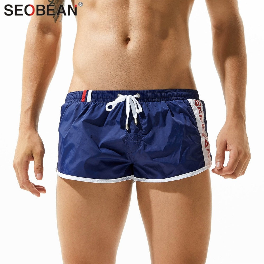 SEOBEAN Shorts Men&#39;s Beach Shorts Quick Dry Nylon Fabrics Men Board Shorts Homme Casual Style Loose Joggers Shorts