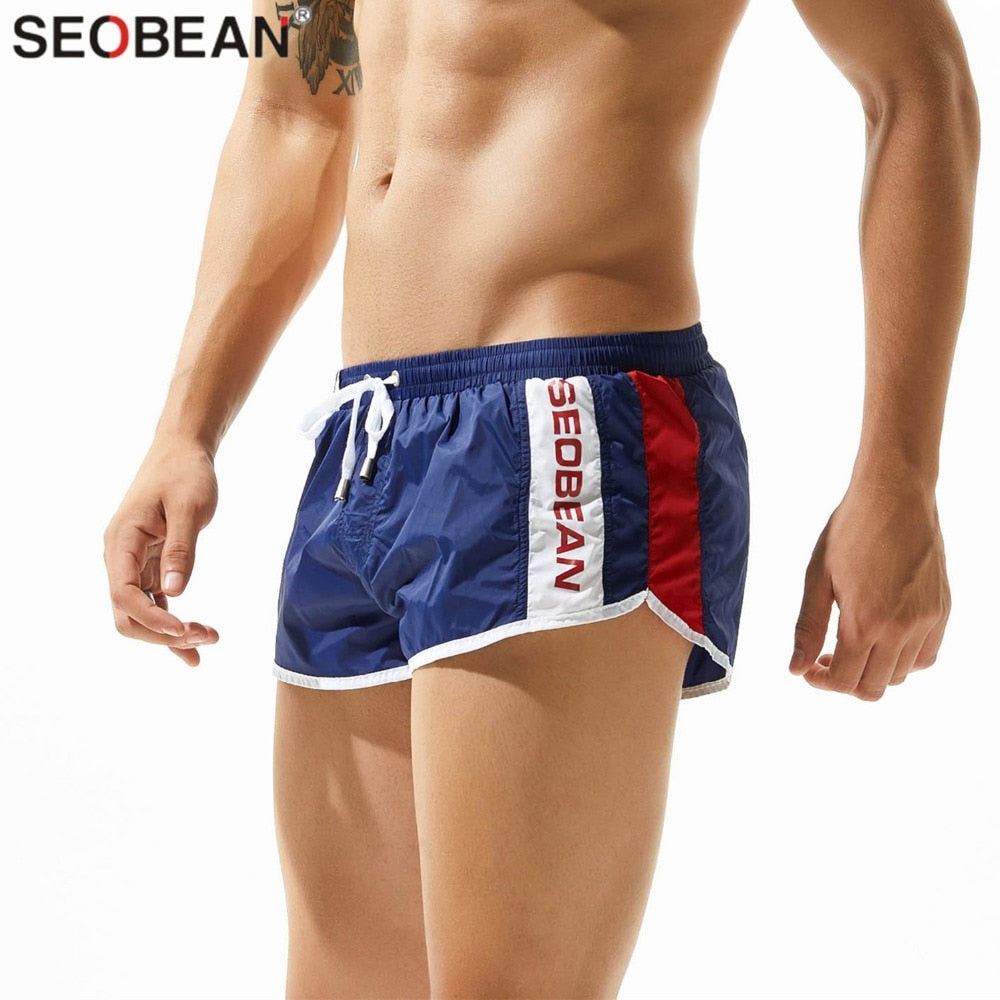 SEOBEAN Shorts Men's Beach Shorts Quick Dry Nylon Fabrics Men Board Shorts Homme Casual Style Loose Joggers Shorts