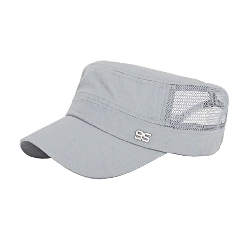 Adjustable Outdoor Baseball Cap Breathable Flat Mesh Hat Sun Hats for Men