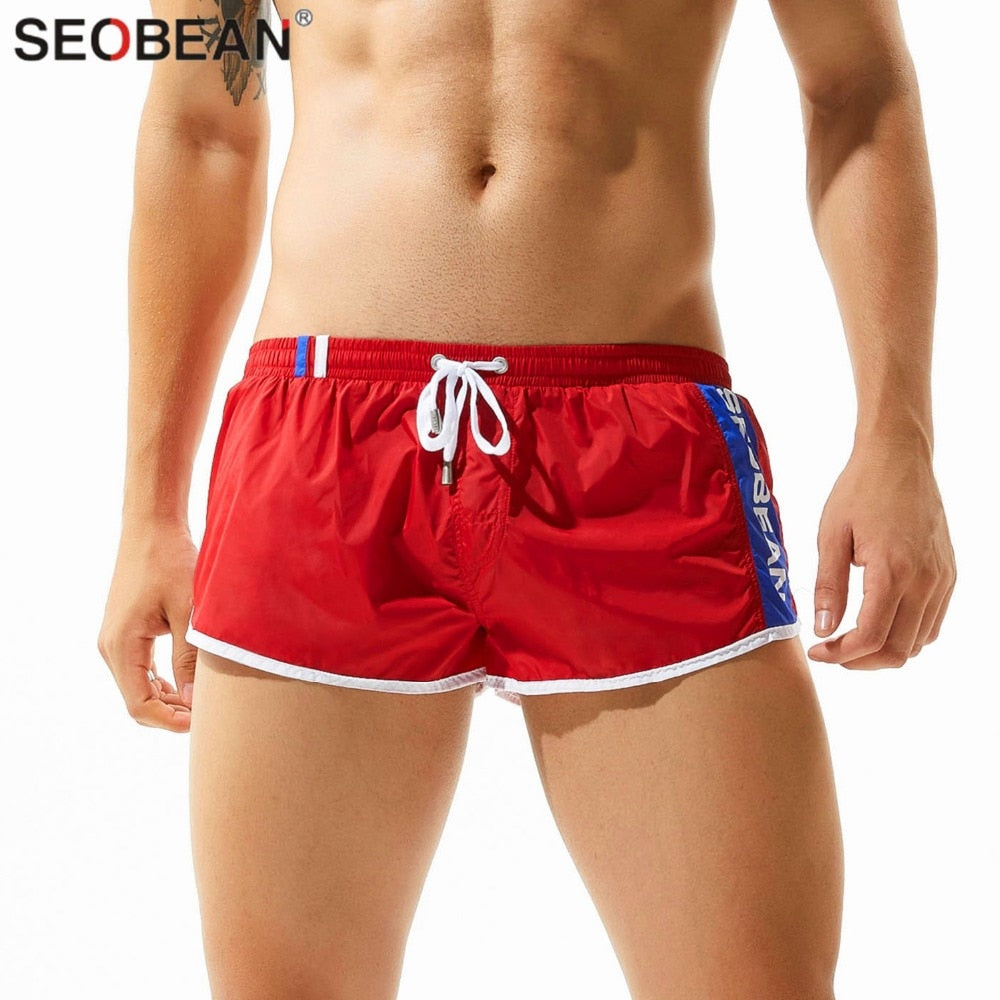 SEOBEAN Shorts Men's Beach Shorts Quick Dry Nylon Fabrics Men Board Shorts Homme Casual Style Loose Joggers Shorts