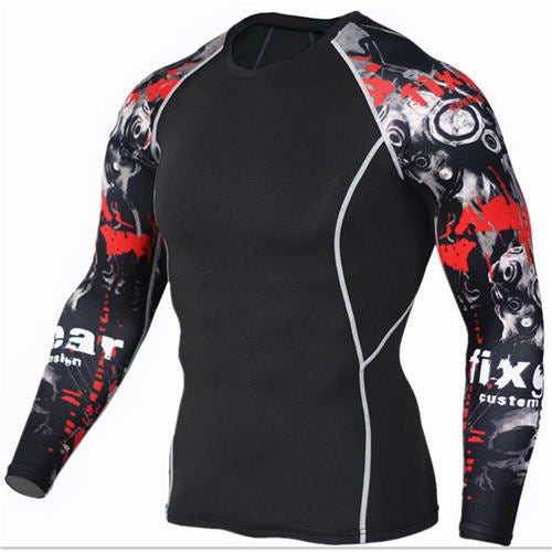 Compression Shirts Men Gym T-shirt Fitness Sport Shirt Men Running TShirt Dry Fit Long Sleeve Bodybuilding T-Shirts Rashguard