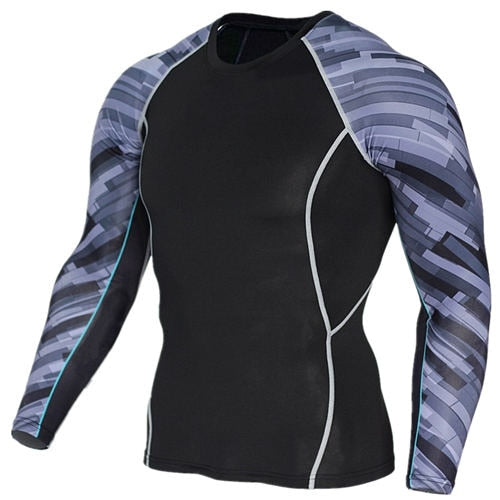 Compression Shirts Men Gym T-shirt Fitness Sport Shirt Men Running TShirt Dry Fit Long Sleeve Bodybuilding T-Shirts Rashguard