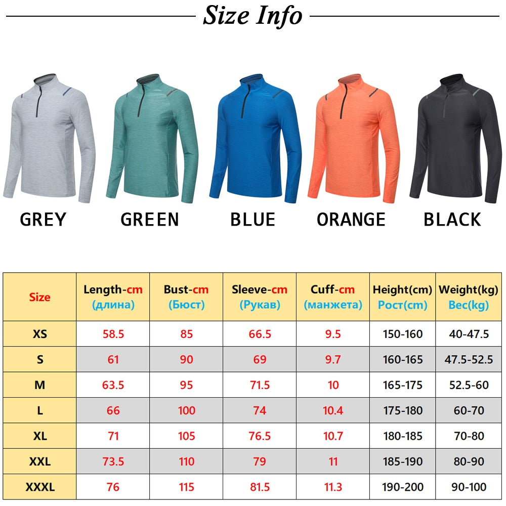 Running Long Shirts Men Quick Dry Workout Compression Tee Gym Exercises Outdoor Jerseys Mountaineering Spring Training Pullover