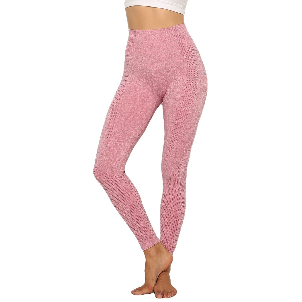 Seamless Leggings Fitness Women Yoga Pants Booty Tights High Waist Push Up Leggins Dotted Energy Trousers Gym Workout Pants