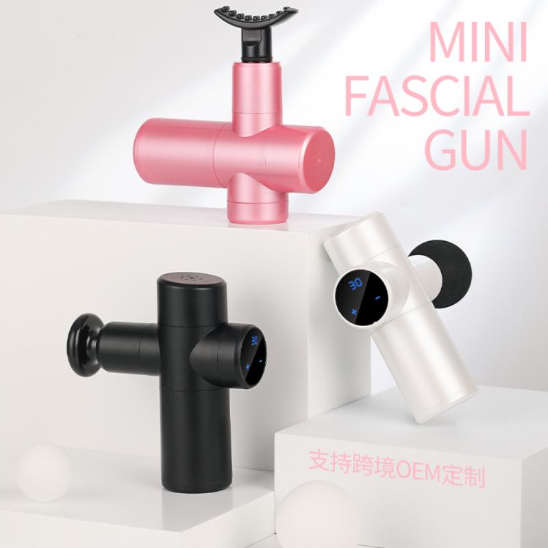 Mini Fascia Gun 4 Massage Head LCD Touch Screen Massage Gun 30 Gear Control Sport Therapy Muscle Body Relaxation Pocket Massager