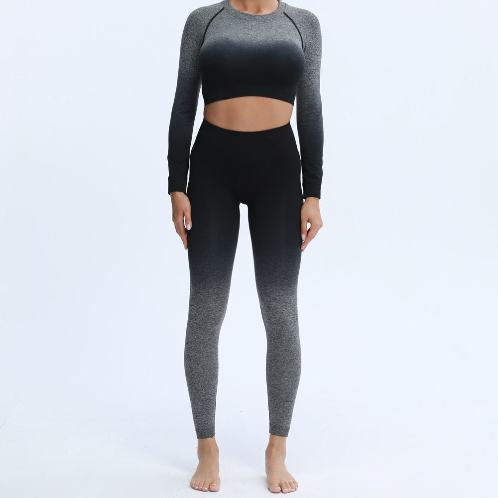 Nepoagym Women New Long Sleeve Cropped Top Compression Workout Shirts Soft Yoga Tops for Sport Fitness