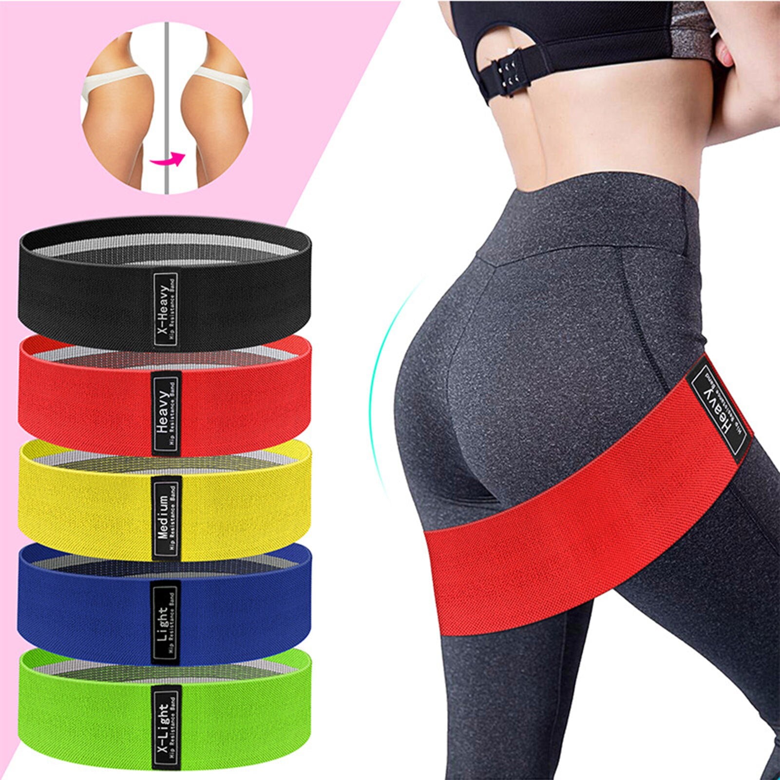 Resistance Bands Set Pull Up Bands For Women Butt And Legs Non-Slip Resistance Working Out Band For Glute Thigh Squat Workout