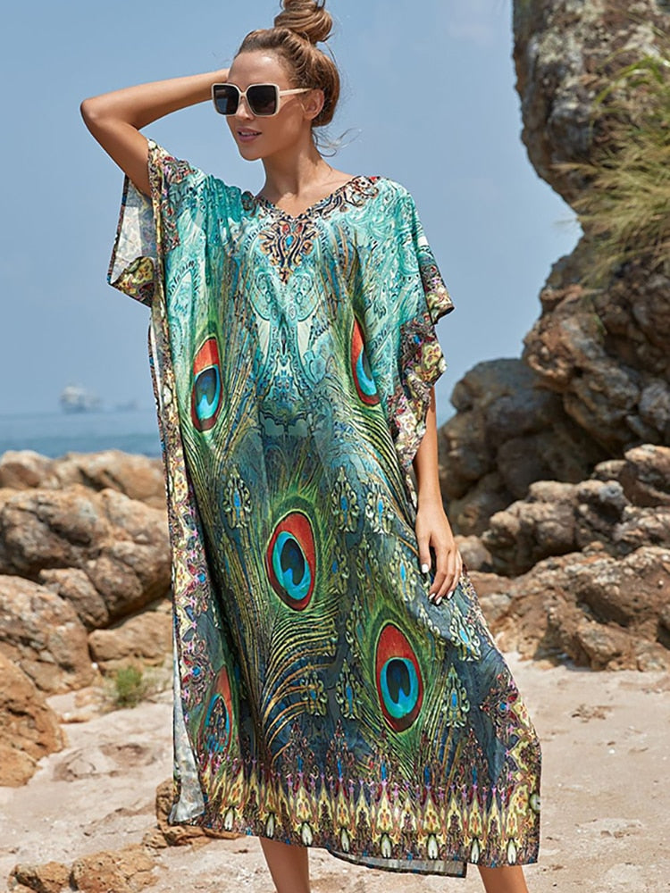 Easy Dry Beach Cover Up Robe Plage Vestido Playa Beach Pareo Swimsuit Cover Up Beachwear 2023 Bathing Suit Women Maxi Dress