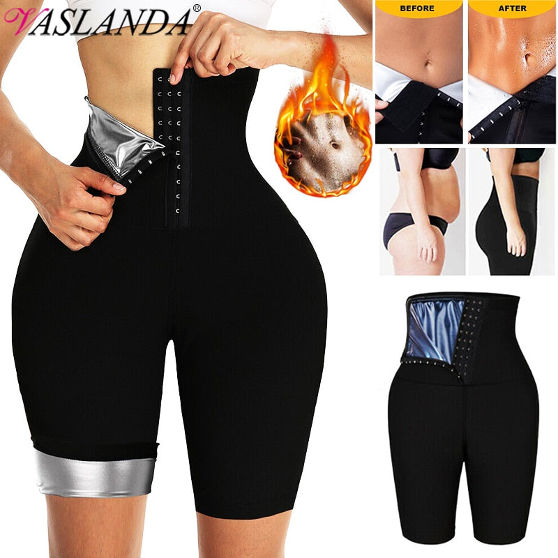 Sauna Sweat Pants for Women High Waisted Thermo Shorts Workout Body Shaper Waist Trainer Capris Weight Loss Shaperwear