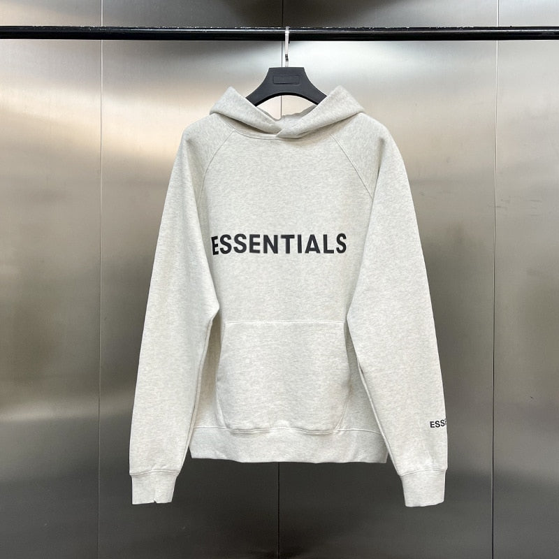 ESSENTIALS Hoodies Men Sweatshirts Reflective Letter Printing Fleece Oversized Hoodie Fashion Hip hop Unisex Essentials Pullover