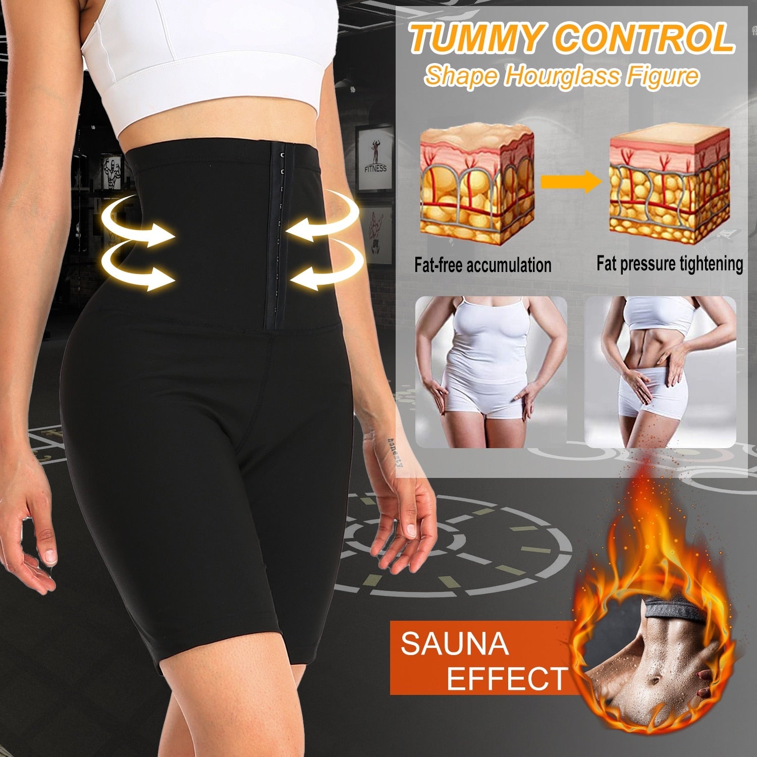 Sauna Sweat Pants for Women High Waisted Thermo Shorts Workout Body Shaper Waist Trainer Capris Weight Loss Shaperwear